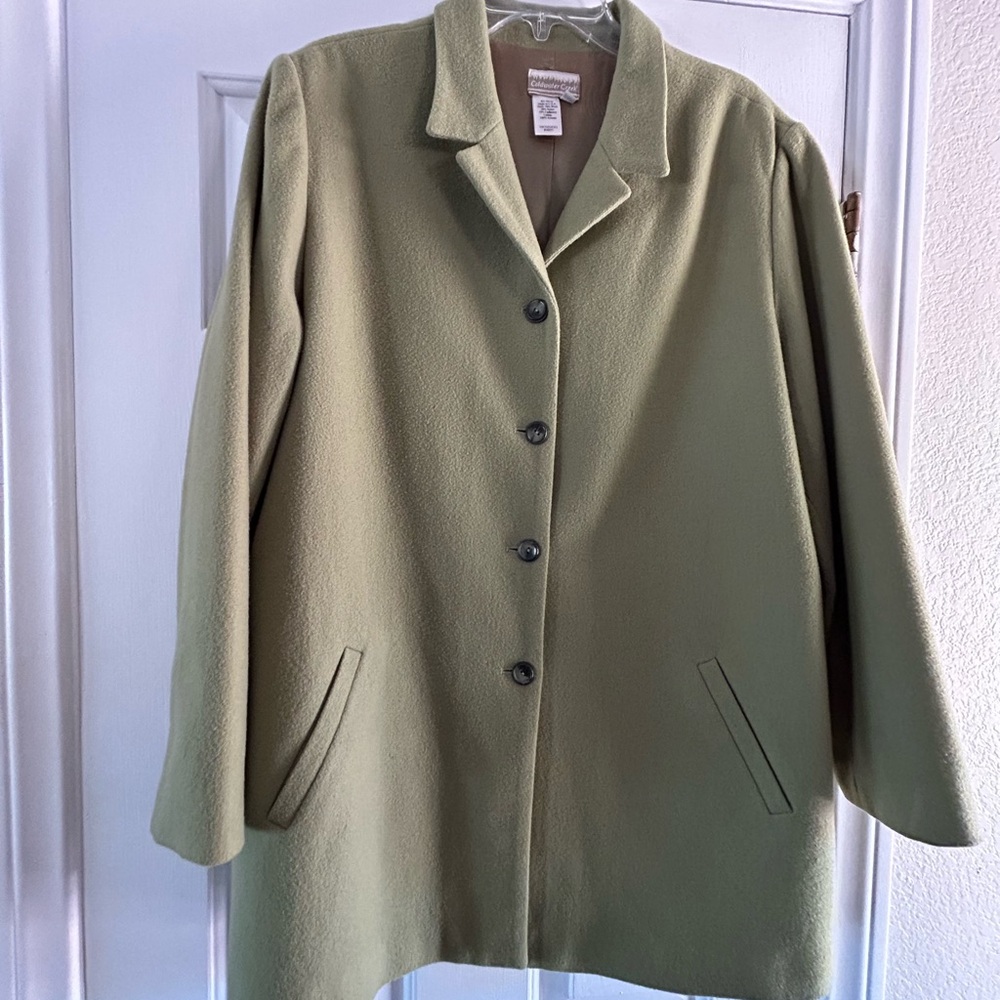 Coldwater creek wool jacket Pea Green Womens Size XL